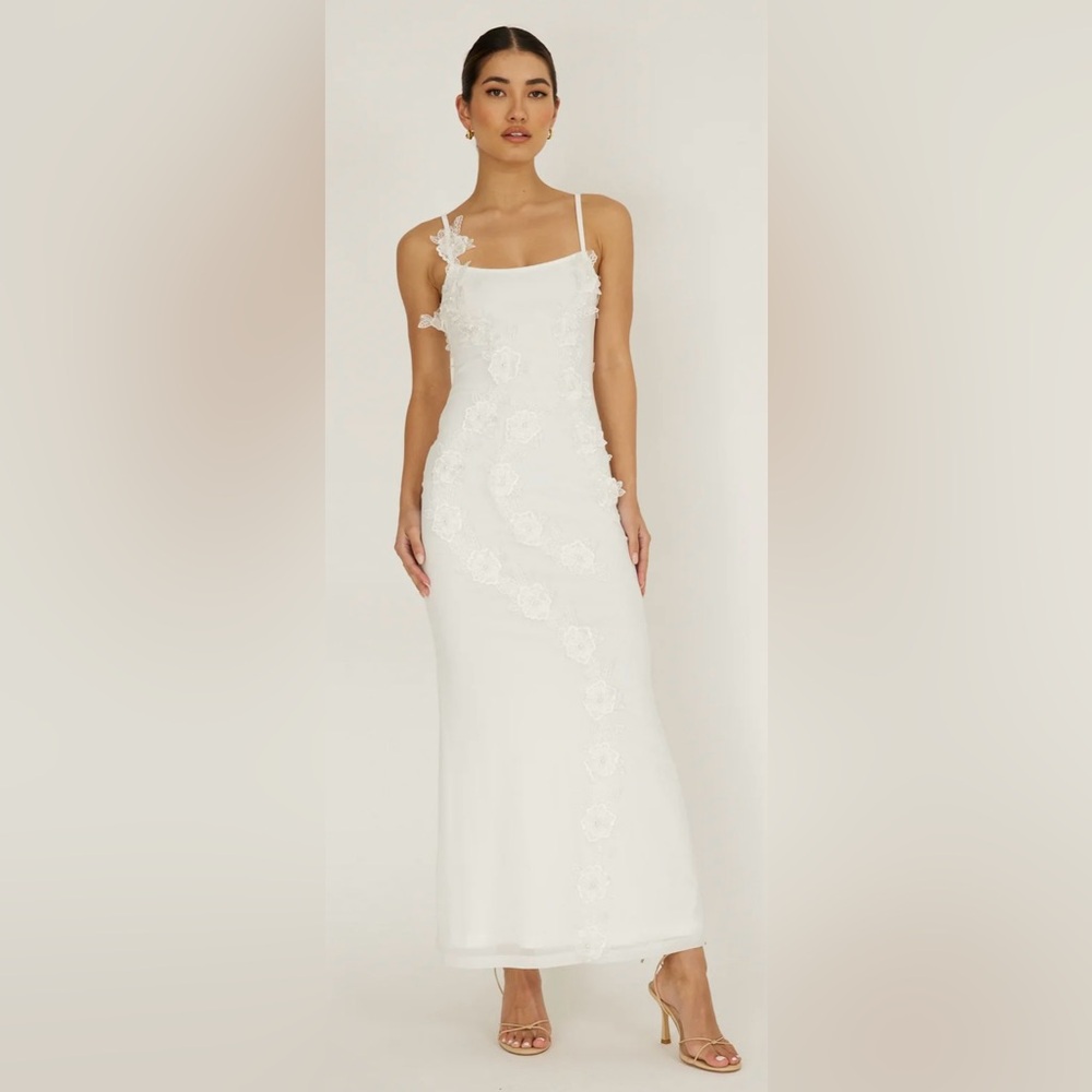 NWT Floral Embroidered Bridal Maxi Dress